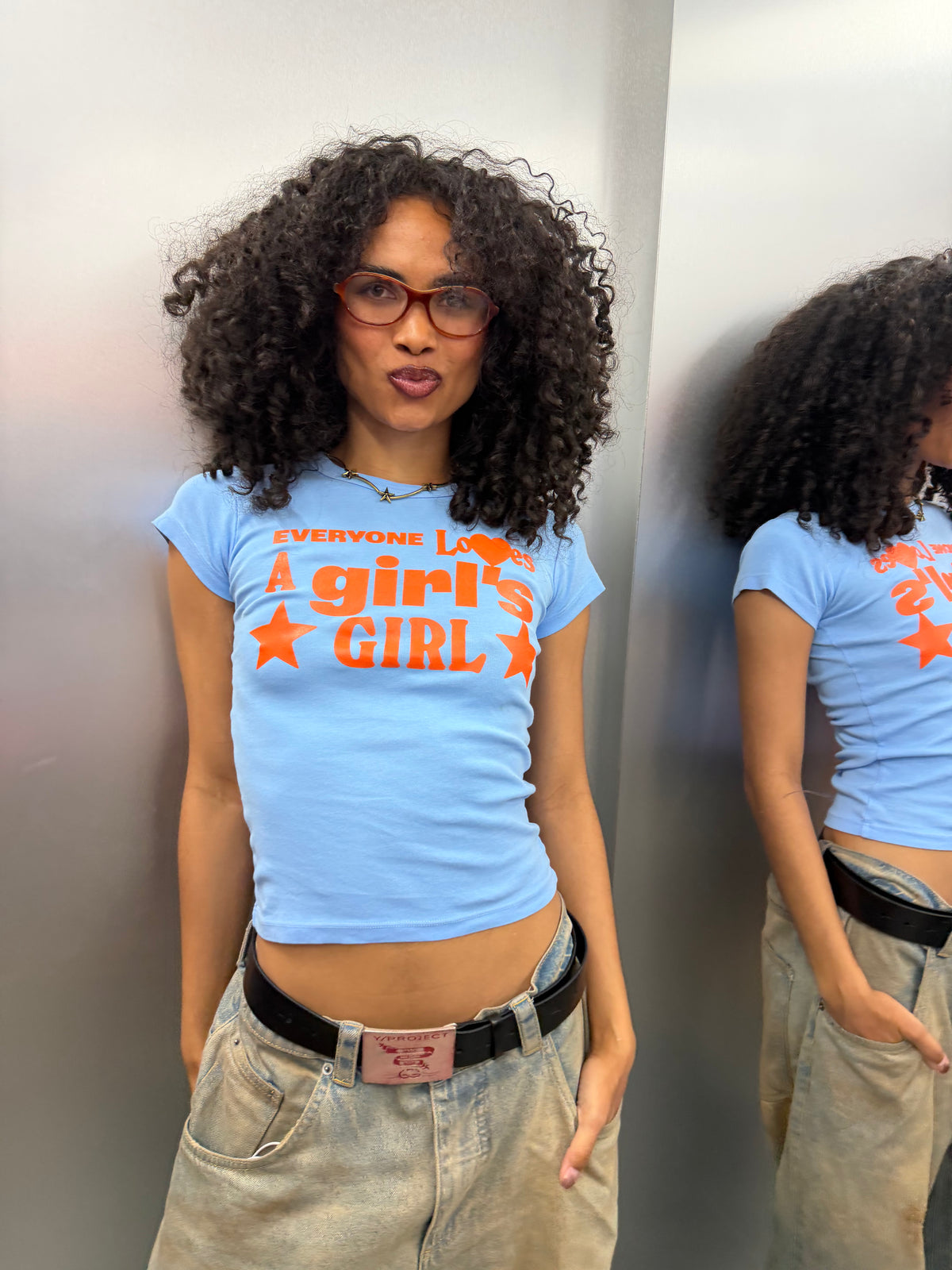 Everyone Loves a Girl's Girl - Baby Blue/Orange