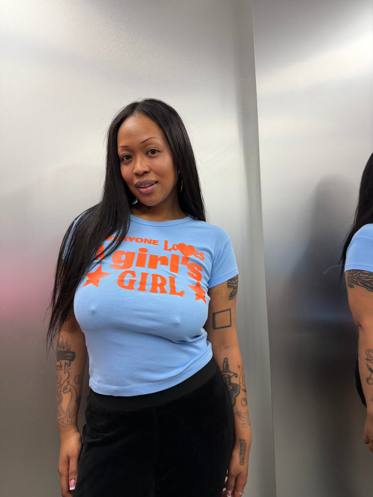 Everyone Loves a Girl's Girl - Baby Blue/Orange