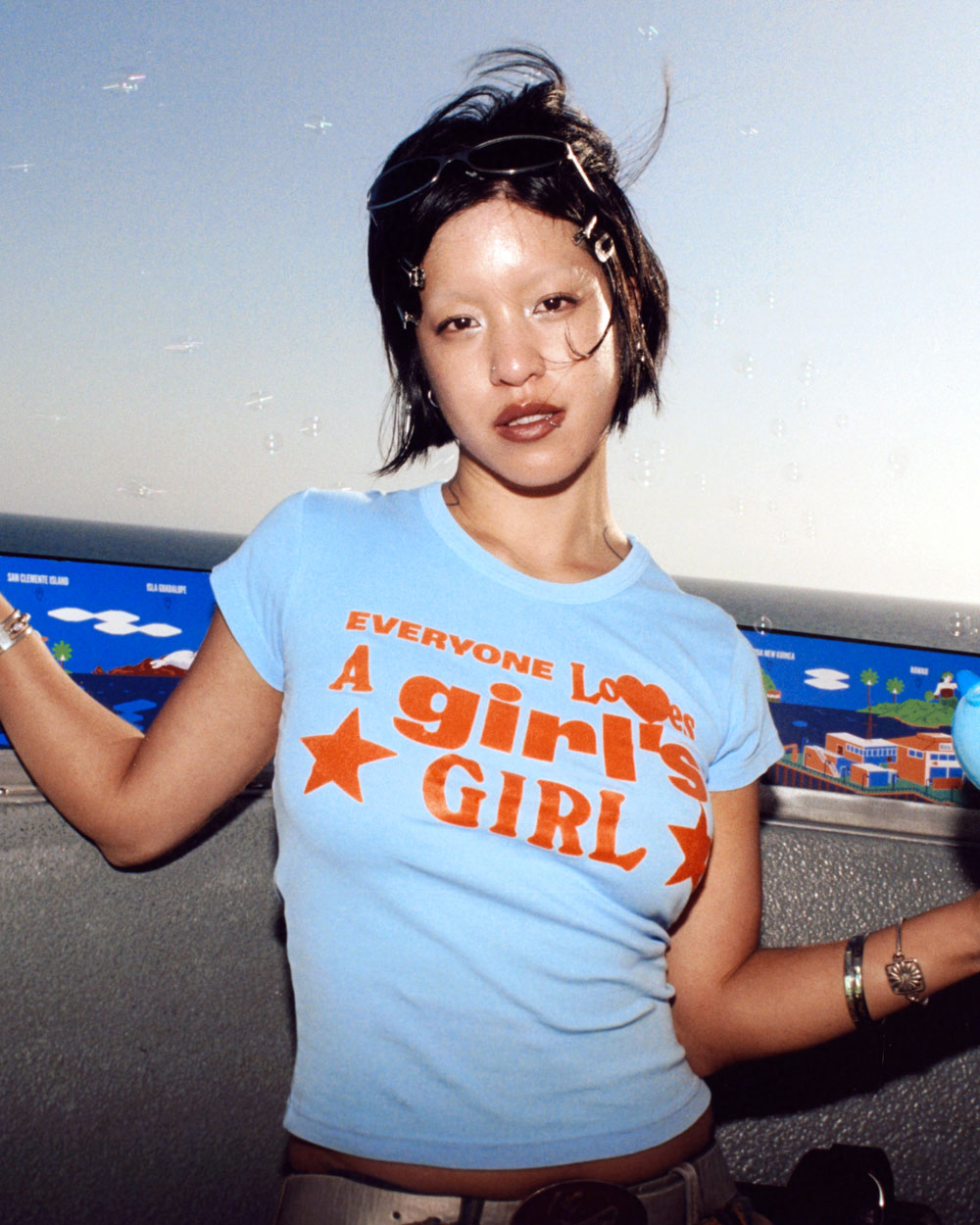 Everyone Loves a Girl's Girl - Baby Blue/Orange